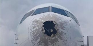 Furtună violentă în Italia: Un avion a fost lovit de grindină, iar o femeie a murit strivită de un copac