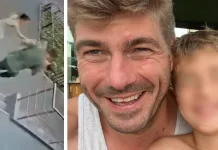 Momentul în care un copil român este sustras în România de sub ochii mamei sale de fostul soț, un militar american stabilit în Italia 1