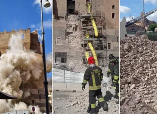 Muncitor român, prins sub dărâmături în Italia după prăbușirea unei părți dintr-un turn medieval. Patru muncitori au fost salvați 1