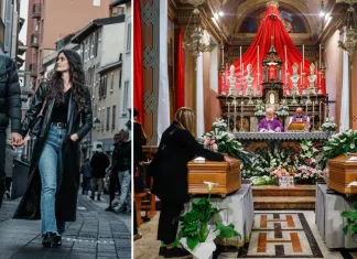 Alexandru și Sarah, morți în mod tragic în Italia, conduși împreună pe ultimul drum. Baloane albe ridicate spre cer, imaginea cea mai puternică a despărțirii 1