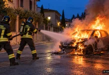Mașina unei românce din Italia, incendiată de fostul concubin după despărțire. Bărbatul voia să-i dea foc și la apartament 1