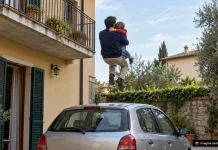 Un tată din Italia s-a aruncat după fiul său de patru ani, căzut de la etajul al doilea. L-a prins, l-a strâns la piept și i-a salvat viața 1